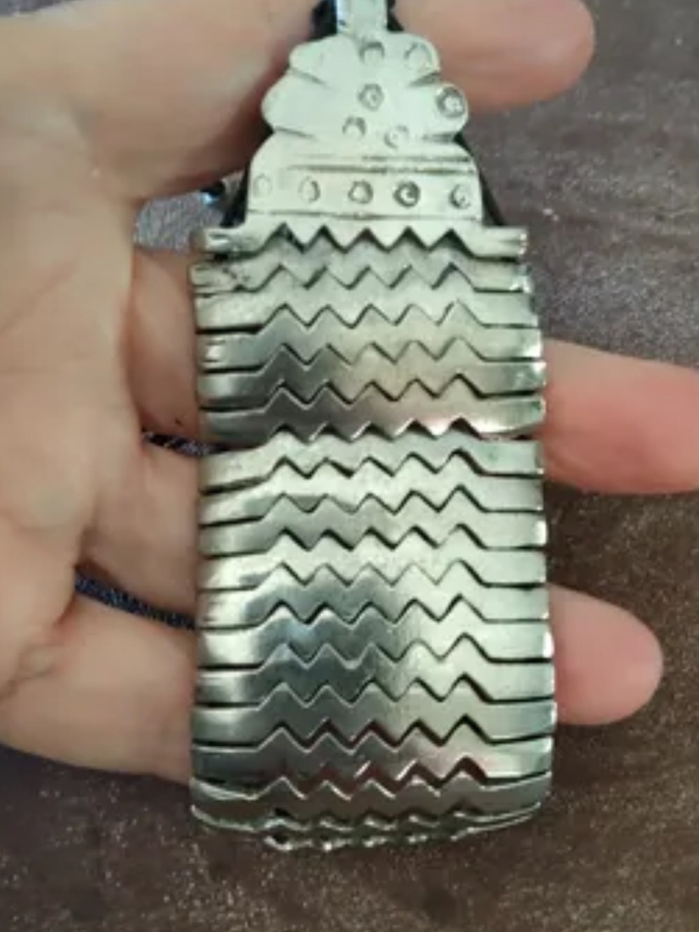 Rajasthan Silver-Plated Scale Cuff Bracelet with Cord Closure, 3.5 cm Wide